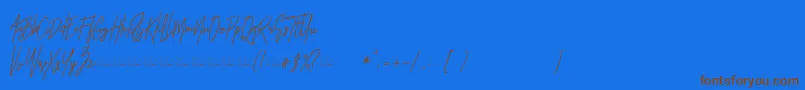 Otella Font – Brown Fonts on Blue Background