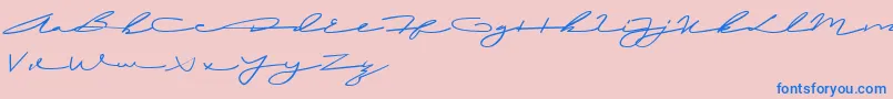 LailaAli-Schriftart – Blaue Schriften auf rosa Hintergrund