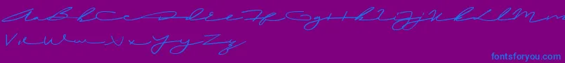 LailaAli-fontti – siniset fontit violetilla taustalla