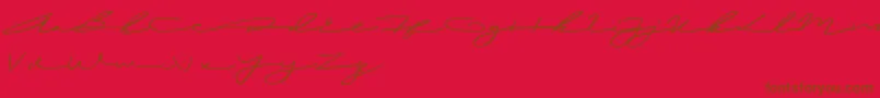 LailaAli-Schriftart – Braune Schriften auf rotem Hintergrund