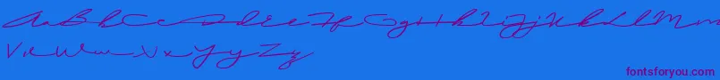 LailaAli-Schriftart – Violette Schriften auf blauem Hintergrund