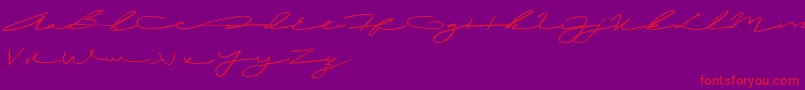 LailaAli-Schriftart – Rote Schriften auf violettem Hintergrund