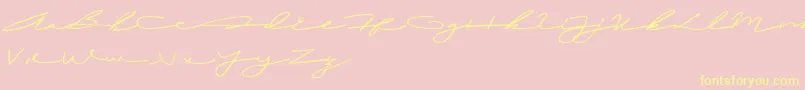 LailaAli-Schriftart – Gelbe Schriften auf rosa Hintergrund