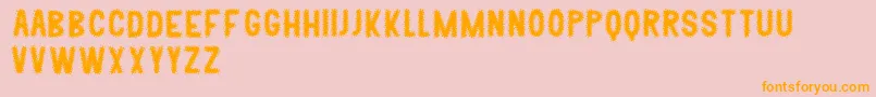 Klonp-Schriftart – Orangefarbene Schriften auf rosa Hintergrund