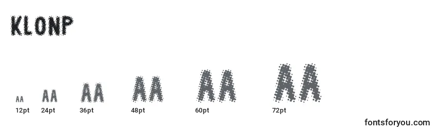 Klonp Font Sizes