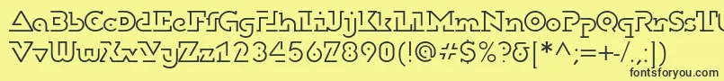 Dublonbruslightc Font – Black Fonts on Yellow Background