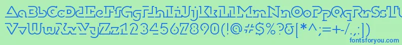 Dublonbruslightc Font – Blue Fonts on Green Background