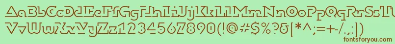 Шрифт Dublonbruslightc – коричневые шрифты на зелёном фоне