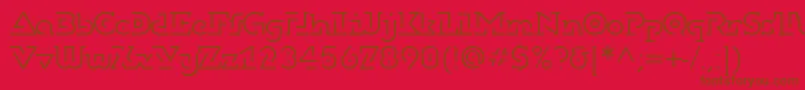 Dublonbruslightc-Schriftart – Braune Schriften auf rotem Hintergrund