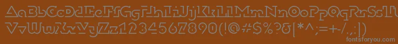 フォントDublonbruslightc – 茶色の背景に灰色の文字