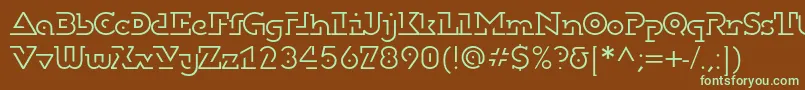 Dublonbruslightc Font – Green Fonts on Brown Background