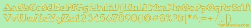 Dublonbruslightc Font – Orange Fonts on Green Background