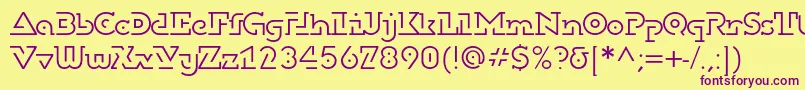 Dublonbruslightc Font – Purple Fonts on Yellow Background