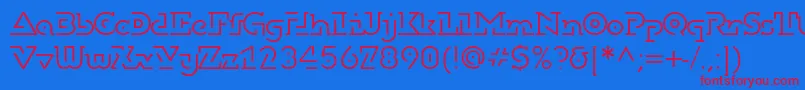 Dublonbruslightc Font – Red Fonts on Blue Background