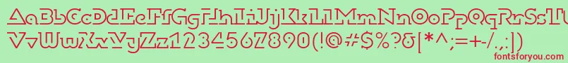 Dublonbruslightc Font – Red Fonts on Green Background