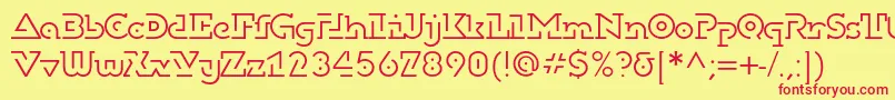 Dublonbruslightc Font – Red Fonts on Yellow Background