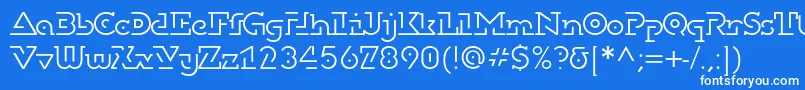 Dublonbruslightc Font – White Fonts on Blue Background