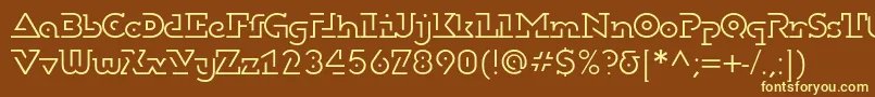 Dublonbruslightc Font – Yellow Fonts on Brown Background