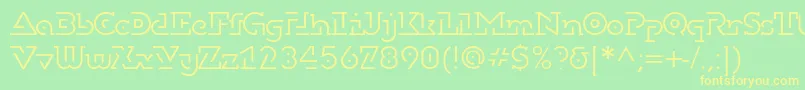 Dublonbruslightc Font – Yellow Fonts on Green Background