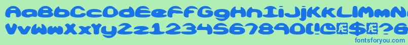 Obloquys Font – Blue Fonts on Green Background