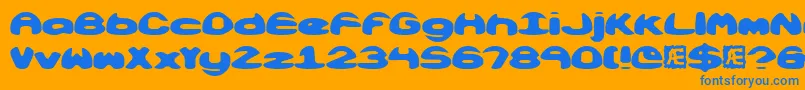 Obloquys Font – Blue Fonts on Orange Background