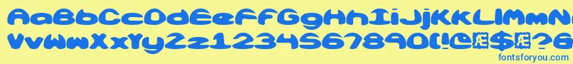 Obloquys Font – Blue Fonts on Yellow Background