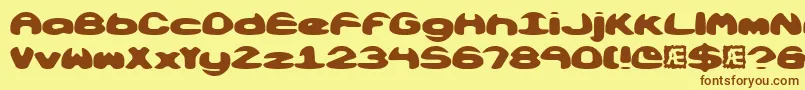 Obloquys Font – Brown Fonts on Yellow Background