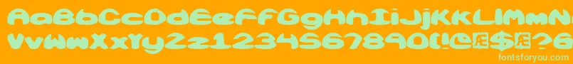 Obloquys Font – Green Fonts on Orange Background