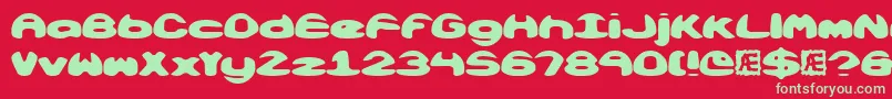 フォントObloquys – 赤い背景に緑の文字