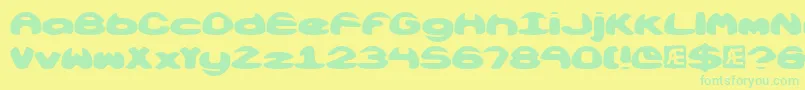 Obloquys Font – Green Fonts on Yellow Background