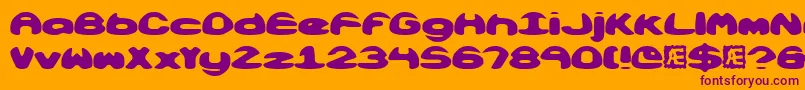 Obloquys Font – Purple Fonts on Orange Background