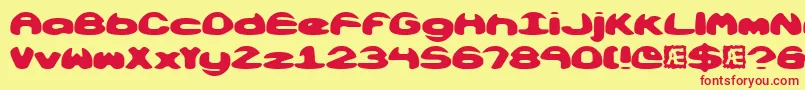 Obloquys Font – Red Fonts on Yellow Background
