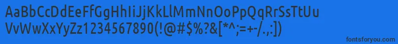 Fonte UbuntuCondensed – fontes pretas em um fundo azul