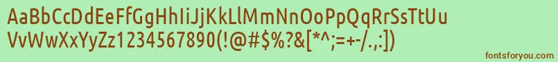 Шрифт UbuntuCondensed – коричневые шрифты на зелёном фоне