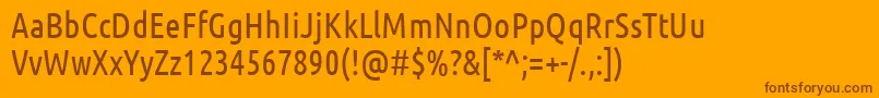 Police UbuntuCondensed – polices brunes sur fond orange
