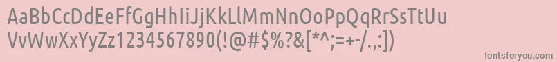 UbuntuCondensed-fontti – harmaat kirjasimet vaaleanpunaisella taustalla
