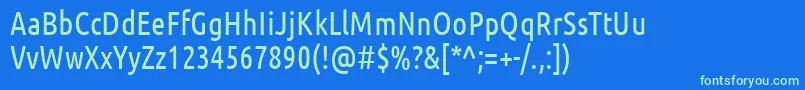 UbuntuCondensed-fontti – vihreät fontit sinisellä taustalla