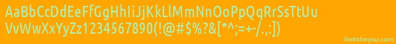 UbuntuCondensed Font – Green Fonts on Orange Background