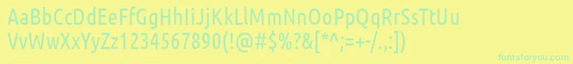 UbuntuCondensed Font – Green Fonts on Yellow Background