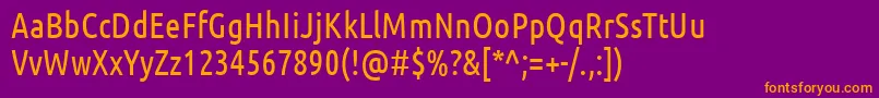 Шрифт UbuntuCondensed – оранжевые шрифты на фиолетовом фоне