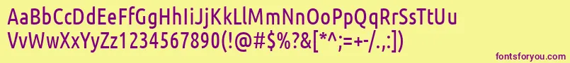 UbuntuCondensed Font – Purple Fonts on Yellow Background