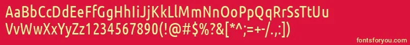 UbuntuCondensed-fontti – keltaiset fontit punaisella taustalla
