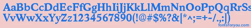 Czcionka StratfordBold – niebieskie czcionki na różowym tle