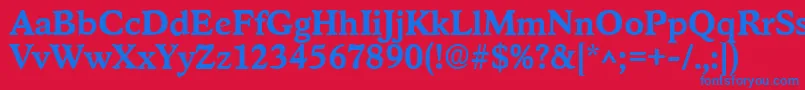 フォントStratfordBold – 赤い背景に青い文字