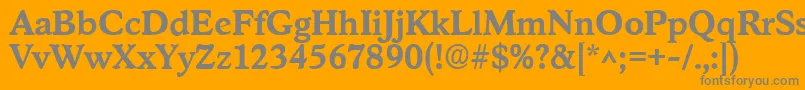 Fonte StratfordBold – fontes cinzas em um fundo laranja