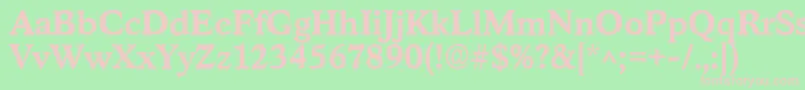 StratfordBold Font – Pink Fonts on Green Background