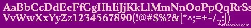 StratfordBold Font – Pink Fonts on Purple Background