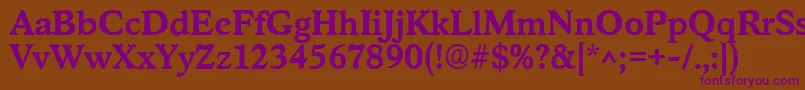 StratfordBold Font – Purple Fonts on Brown Background