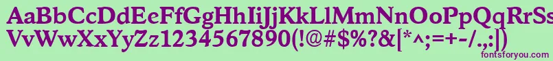 Шрифт StratfordBold – фиолетовые шрифты на зелёном фоне