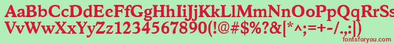 StratfordBold Font – Red Fonts on Green Background